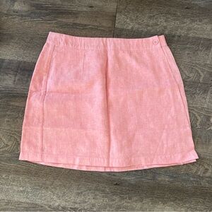 New! Revolve x Onia Mini Linen Wrap Skirt in Rosette Pink  100% Linen Size Large